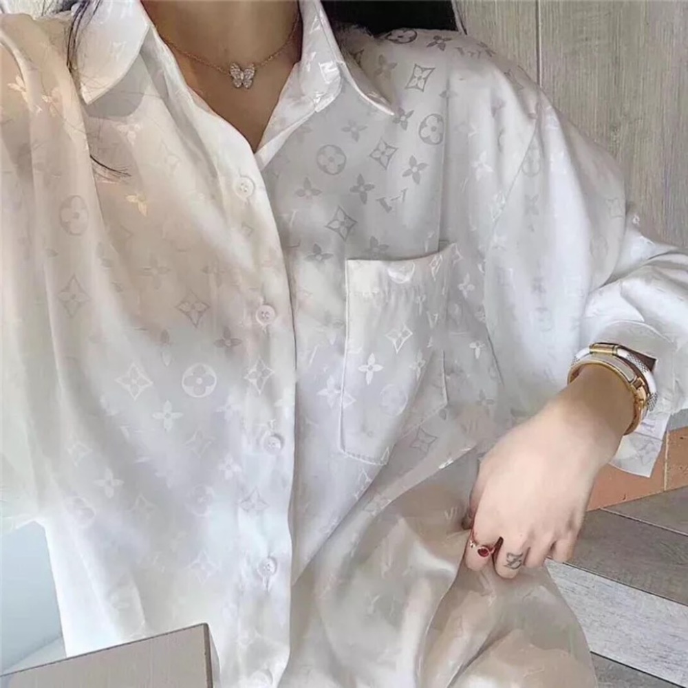 Monogram Button Down Top NWT